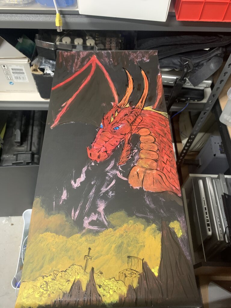 hand painted dragon gaming computer case mod